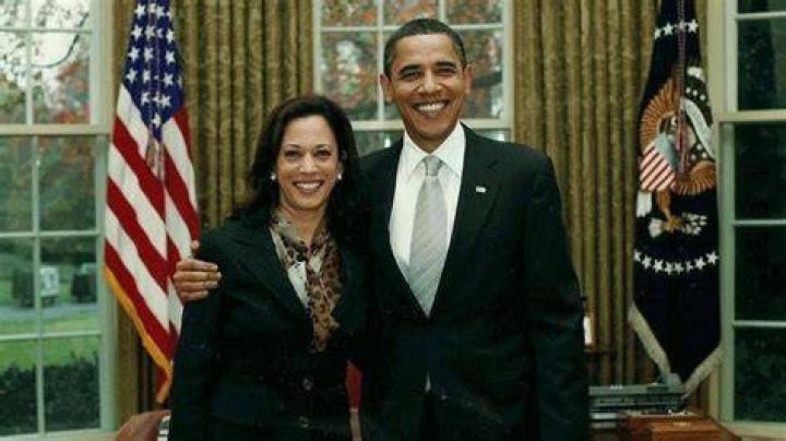 Barack Obama Greets Kamala Harris
