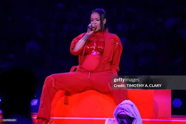 Barbadian singer Rihanna performs during halftime of Super Bowl LVII between the AFC champion Kansas City Chiefs and the NFC champion Philadelphia Eagles at State Farm Stadium in Glendale, Arizona, 12 February 2023. The annual Super Bowl is the Championship game of the NFL between the AFC Champion and the NFC Champion and has been held every year since January of 1967.Super Bowl LVII Kansas City Chiefs at Philadelphia Eagles, Glendale, USA - 12 Feb 2023