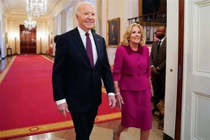 Joe Biden and Jill Biden hug