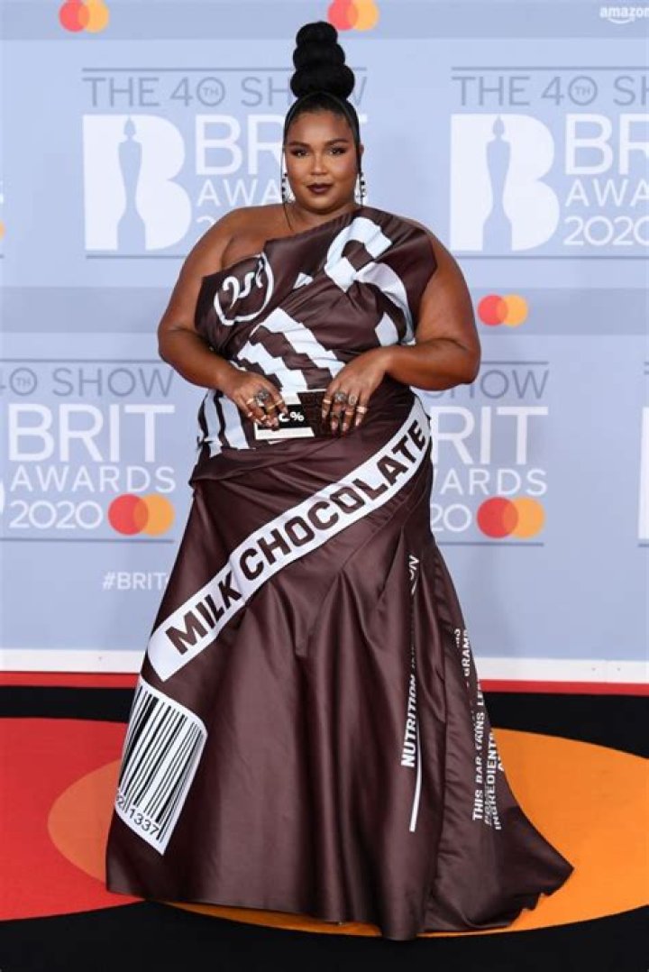 Lizzo 40th Brit Awards, Arrivals, The O2 Arena, London, UK - 18 Feb 2020 Wearing Moschino Same Outfit as catwalk model Jourdan Dunn *3588418b