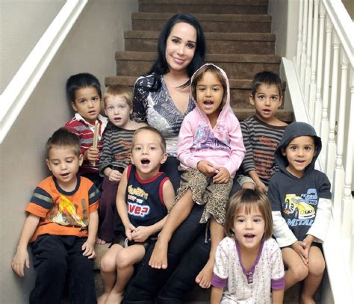 Nadya Suleman Octuplets mom Nadya Suleman unveils a banner reading, "Don't Let Your Dog or Cat Become an Octomom. Always Spay or Neuter" outside her home in La Habra, Calif. on . People for the Ethical Treatment of Animals, PETA is paying Suleman US$5,000 to display the sign in her front yard. As an added incentive, the animal rights group is providing in a month's supply of veggie burgers and hot dogs for Suleman's 14 children. Suleman has been facing possible home foreclosure Octuplets, La Habra, USA
