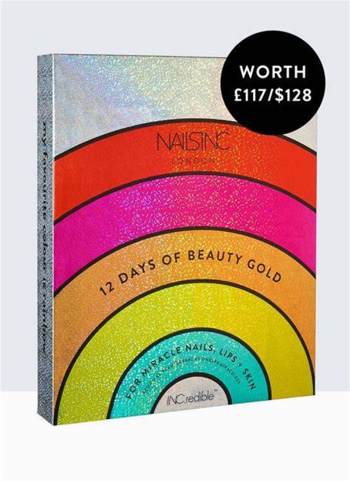 Nails Inc 12 Days of Beauty Gold Festive Advent Calendar, $49