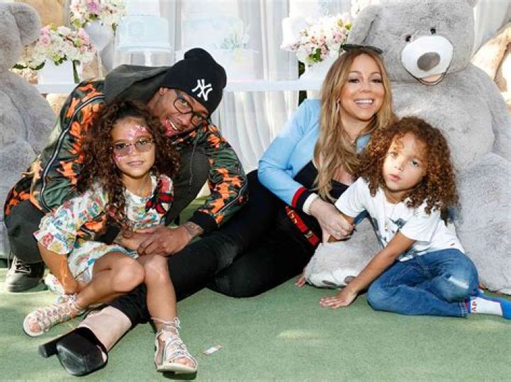 Nick Cannon, Mariah Carey, Moroccan, Monroe. Mariah Carey, center left, Nick Cannon, center right, and from left, their children Monroe and Moroccan arrive at the Kids' Choice Awards at The Forum, in Inglewood, Calif 2018 Kids' Choice Awards - Arrivals, Inglewood, USA - 24 Mar 2018