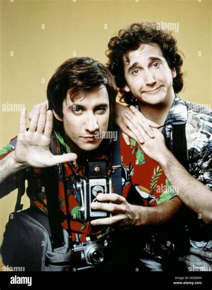 PERFECT STRANGERS, from left: Bronson Pinchot, Louie Anderson, unaired pilot, 1986, 1986-1993, &copy; Lorimar/courtesy Everett Collection