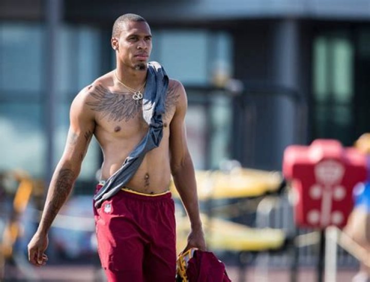 Quinton Dunbar shirtless during training camp.