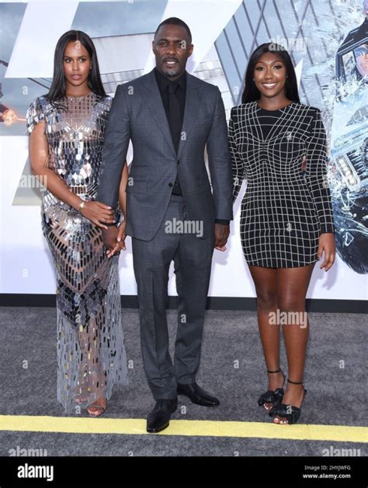 Sabrina Dhowre, Idris Elba and Isan Elba at the Hobbs & Shaw&rsquo; film world premiere in Hollywood.