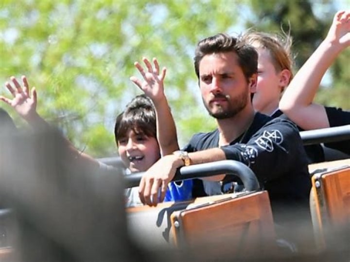 Scott Disick At Disneyland With Kids